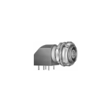 B-0B-EX - Push-pull connector - Elbow receptacle for printed circuit with two nuts (solder or screw fixing, back panel mounting)