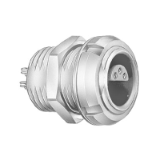 S-0S-ECP - Push-pull connector - Fixed receptacle with two nuts, long threaded shell (back panel mounting)