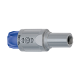 SP-SP-SA_G_A - Push-pull connector - Straight plug,  key (N) or keys (P, S and T), with blue cable collet