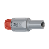 SP-SP-SA_G_R - Push-pull connector - Straight plug, key (N) or keys (P, S and T), with red cable collet