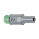 SP-SP-SA_G_V - Push-pull connector - Straight plug, key (N) or keys (P, S and T), with green cable collet