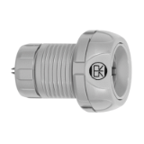 SP-SP-SL_G - Push-pull connector - Fixed socket, key (N) or keys (P, S and T),grey, with nut